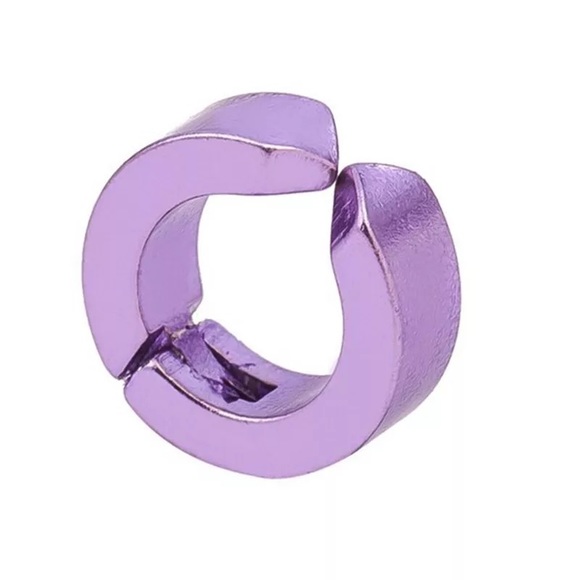 🌺stunning Gothic Rock hiphop round Multicolor Titanium steel ear cuff clip ring - Picture 3 of 16